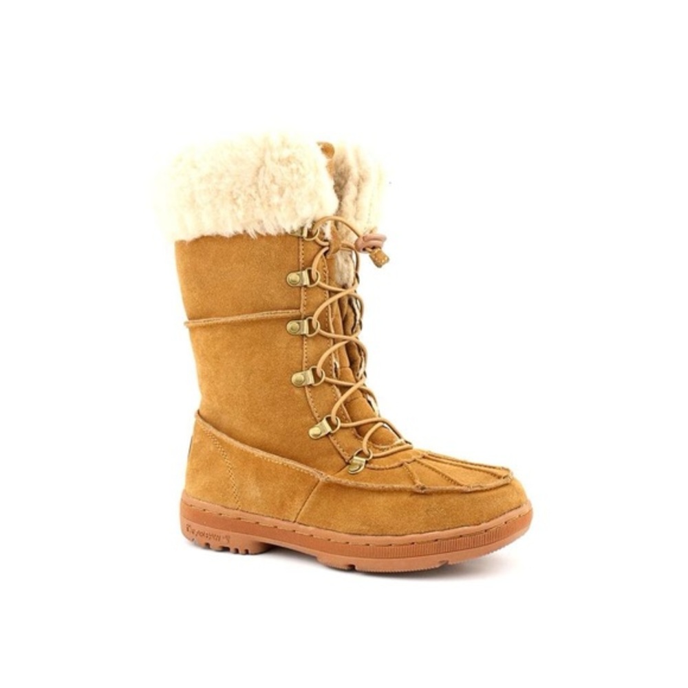 BearPaw Kirkwood Suede Sherpa Tall Tan Boots